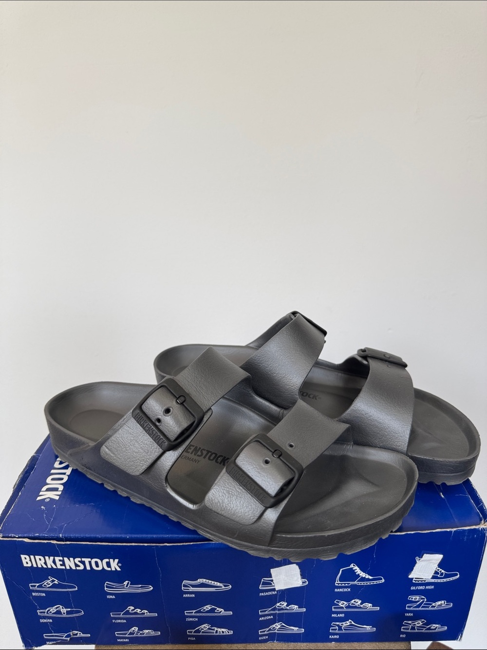 Birkenstock Black Two-Strap EVA Slide Sandals